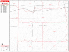 West Allis Wall Map Zip Code Red Line Style 2024
